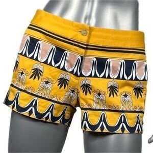 J. Crew | Yellow City Fit Shorts Blue & Tan Printed Chino Short​​​​